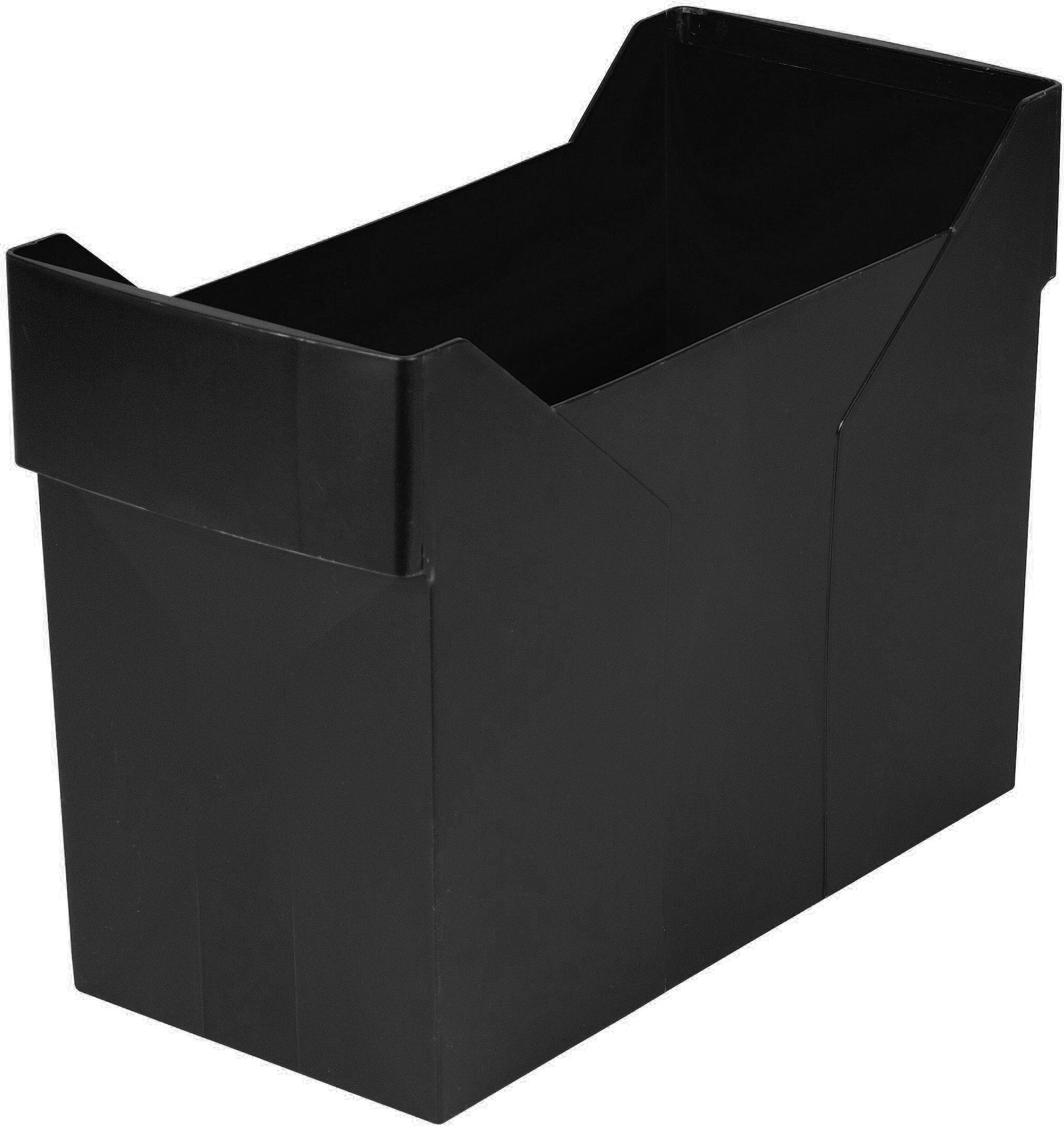 Dufco Aufbewahrungsbox B 165 × H 260 × T 365 mm – für A4, mit Griffmulde, schwarz, Kunststoff