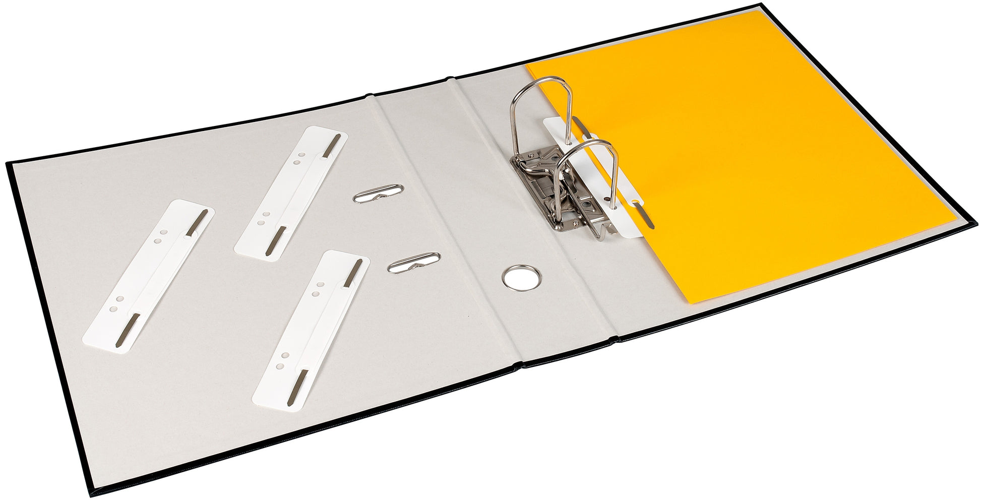 Dufco Heftstreifen – 4-fach gelocht, Heftzunge aus Metall, 25 Stück, weiss, Kunststoff, B 35 × H 20 × T 154 mm