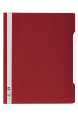 Durable 2570 Schnellhefter für A4, PVC, rot – transparenter Vorderdeckel, Beschriftungsstreifen