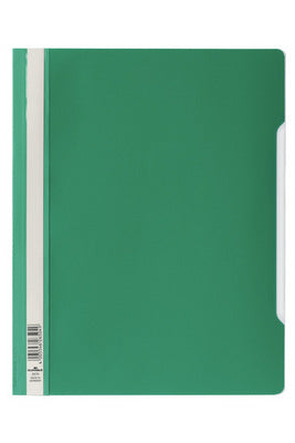 Durable Schnellhefter für A4, PVC, grün – transparenter Vorderdeckel, Beschriftungsstreifen – 1 Stk