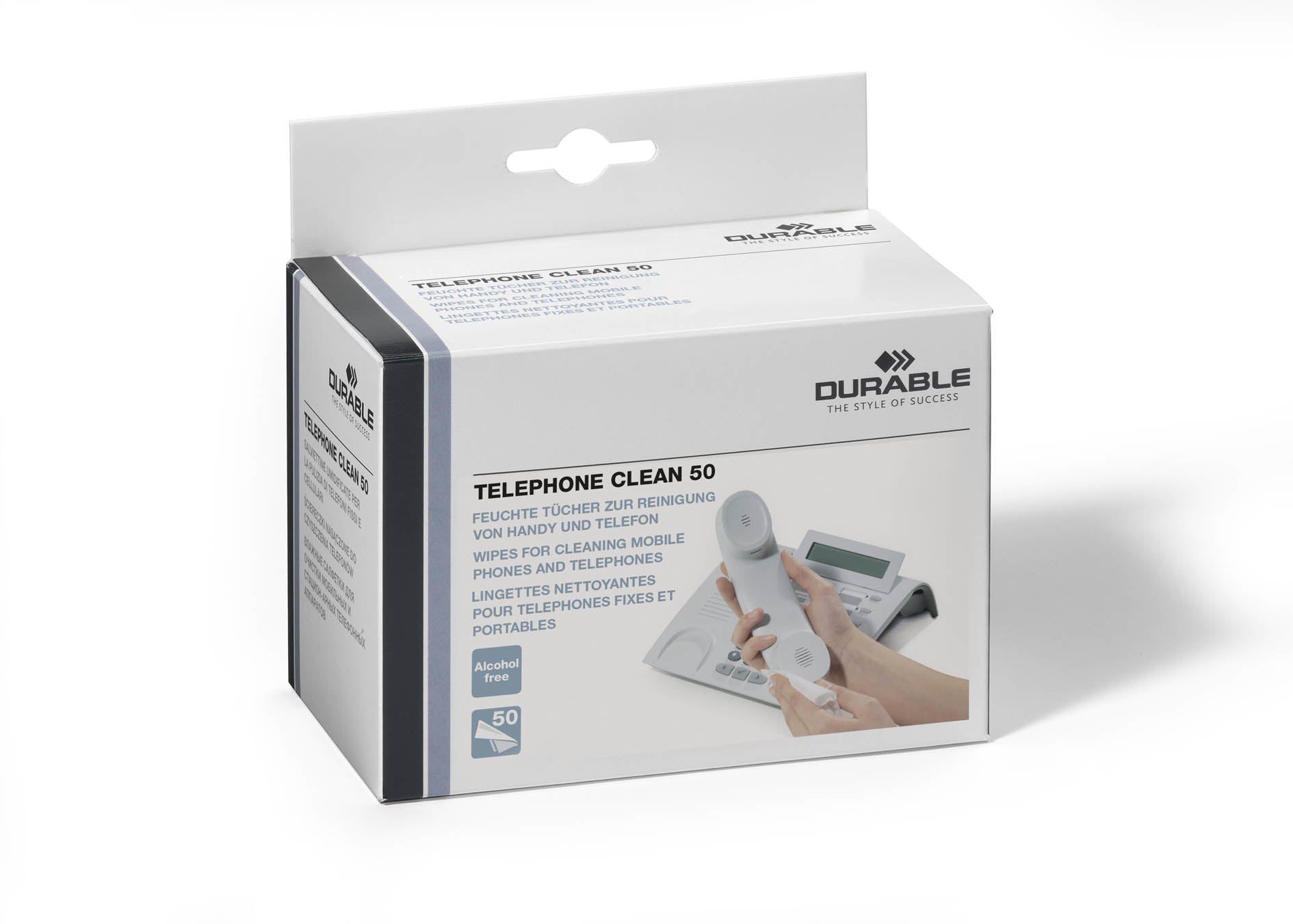 Durable Reinigungstücher Telephone Clean – für Bildschirme, Kunststoffe – 50 Stk.