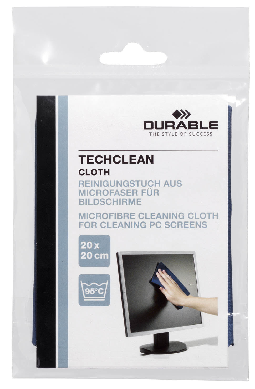Durable Mikrofasertuch – Blau – 20 × 20 cm – 1 Stk.