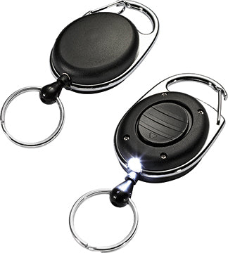 Durable Ausweishalter – Jojo-Mechanismus, LED, Schlüsselkette, schwarz, 1 Stück