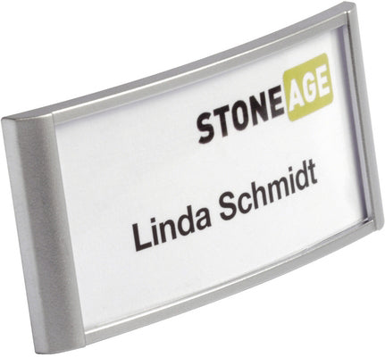 Durable Namensschild – 74 × 34 mm – magnetisch, silber, quer – Pack à 10