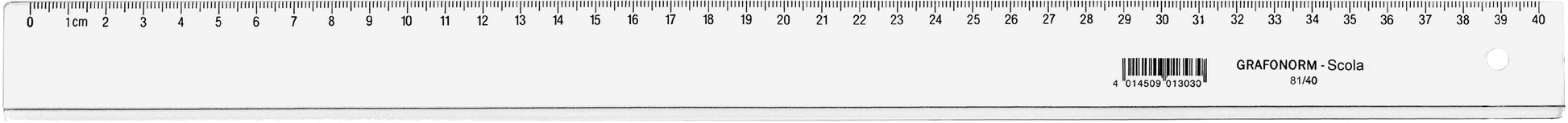 Dux Lineal – Kunststoff – 37,5 cm – Tuschekante – Transparent