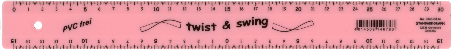 Dux Lineal – Kunststoff – 31,5 cm – flexibel – pastellrosa