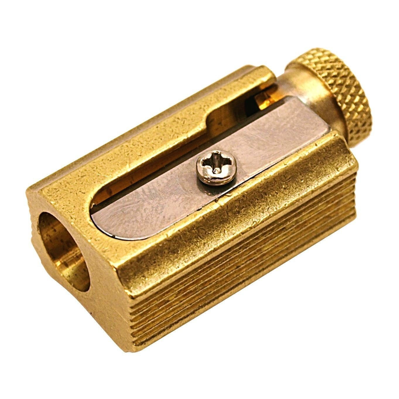 Dux DX4322 Spitzer – für Bleistifte, Farbstifte & Kosmetikstifte – Messing – verstellbar (3 Stufen)