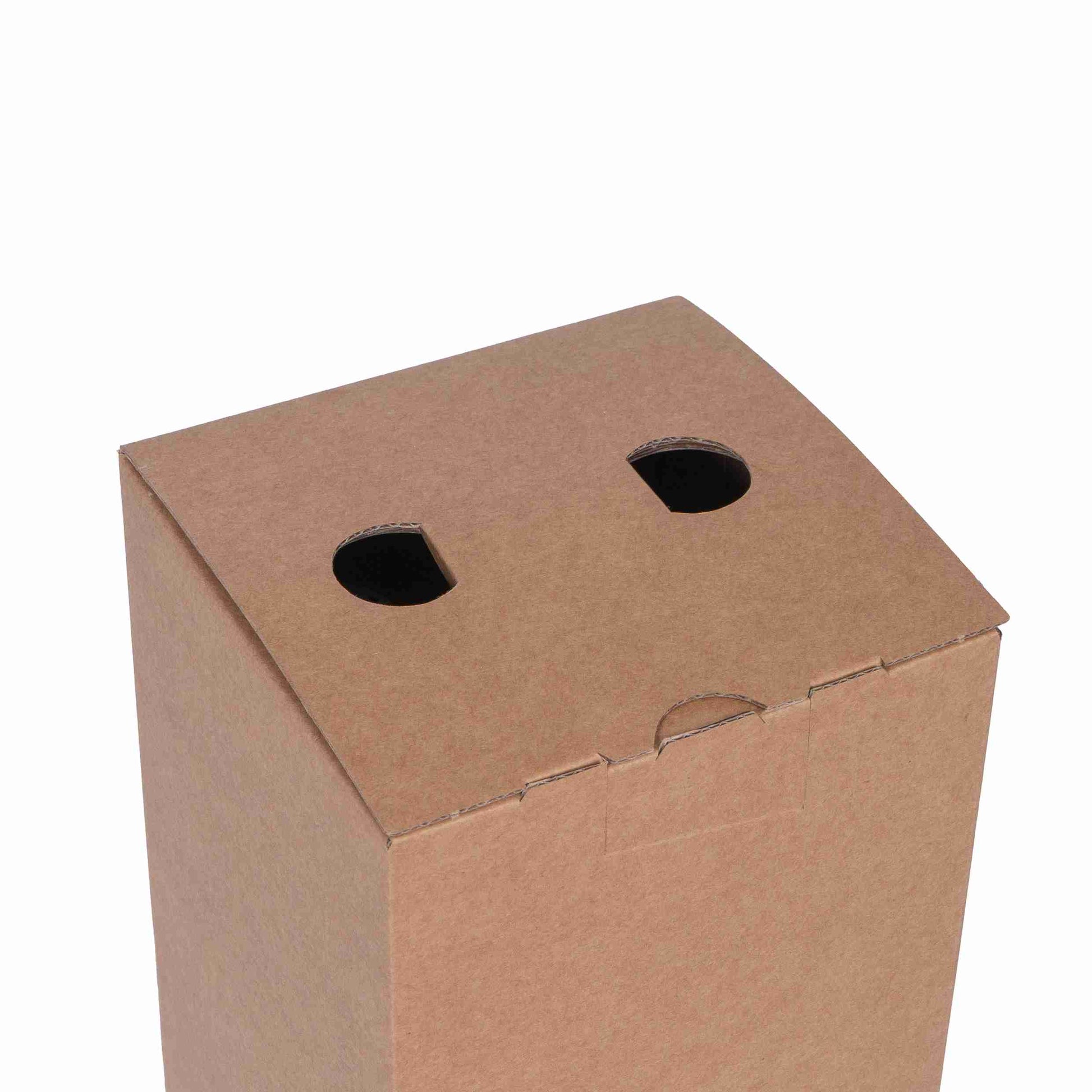 Model Versandbox – für 4 × 0,33 l, max. 230 mm & Ø61 mm – 120 × 120 × 230 mm, braun, Grifflöcher – 1 Palette (3'050 Stk.)