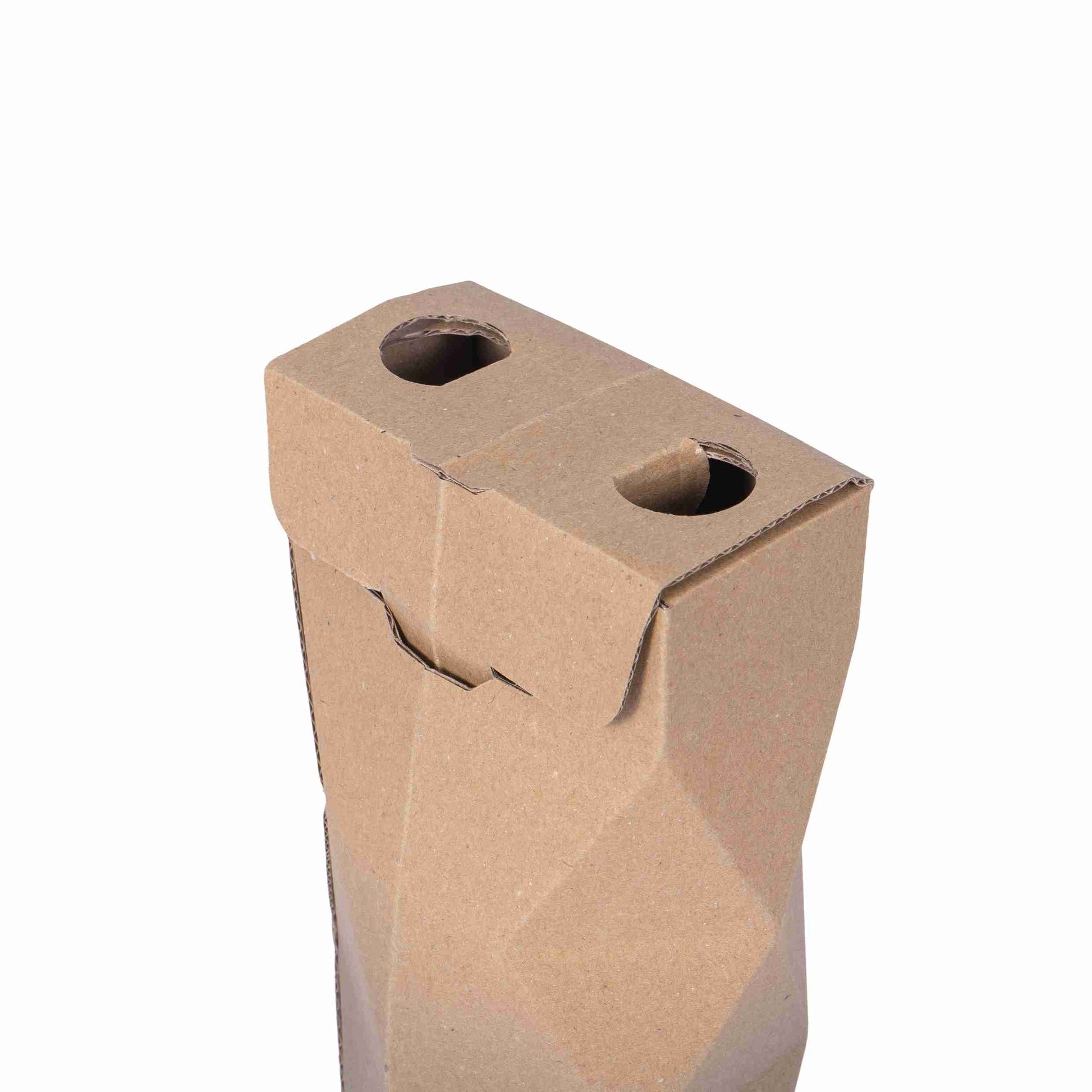 Model Weinpräsentkarton braun – Innenmass 84 × 362 × 84 mm – für 1 Flasche – 1 Stk., ab 20 Stk.