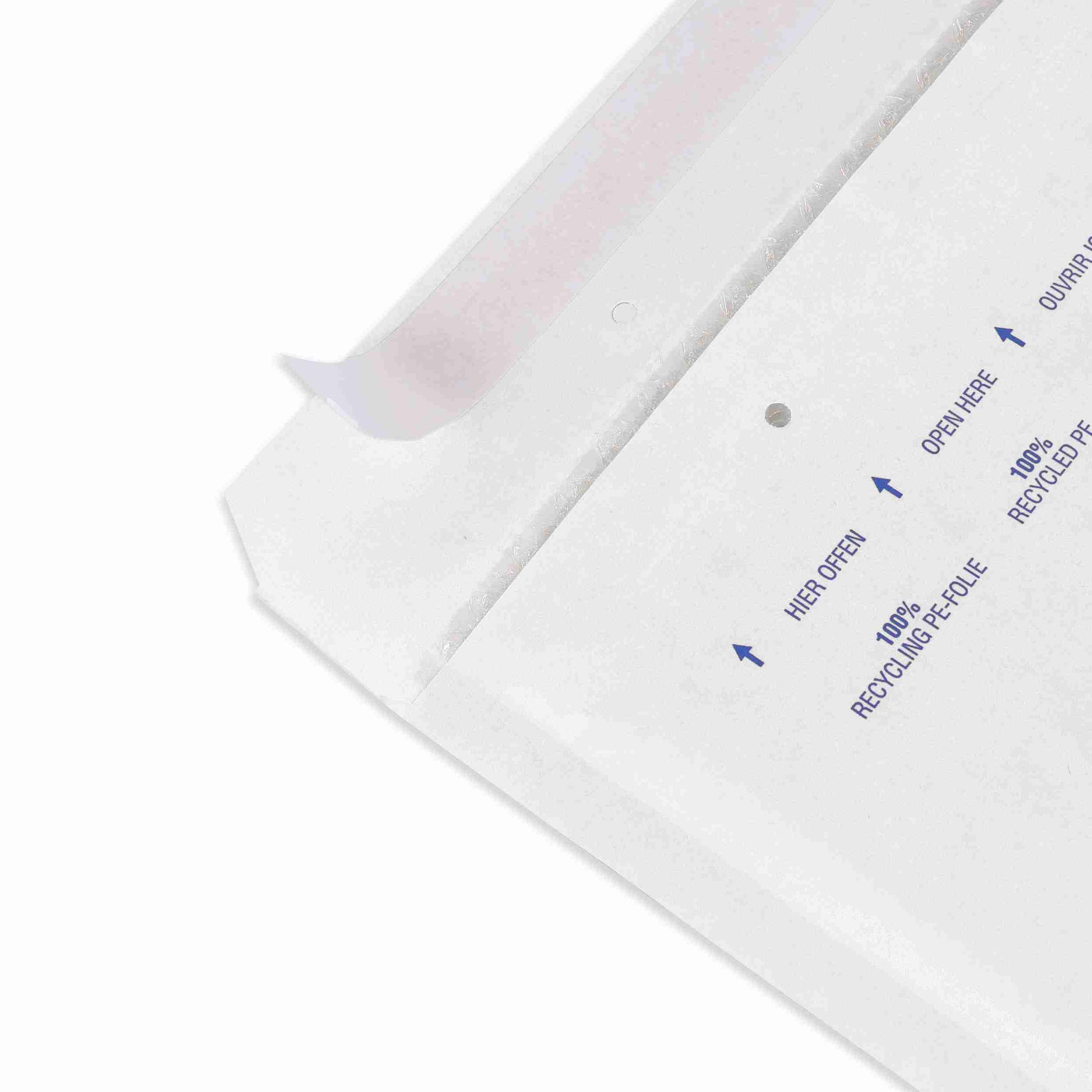 Model Luftpolstertasche – 220 × 265 mm, selbstklebend, Papier/PE, weiss – 1 Stk., ab 500 Stk.