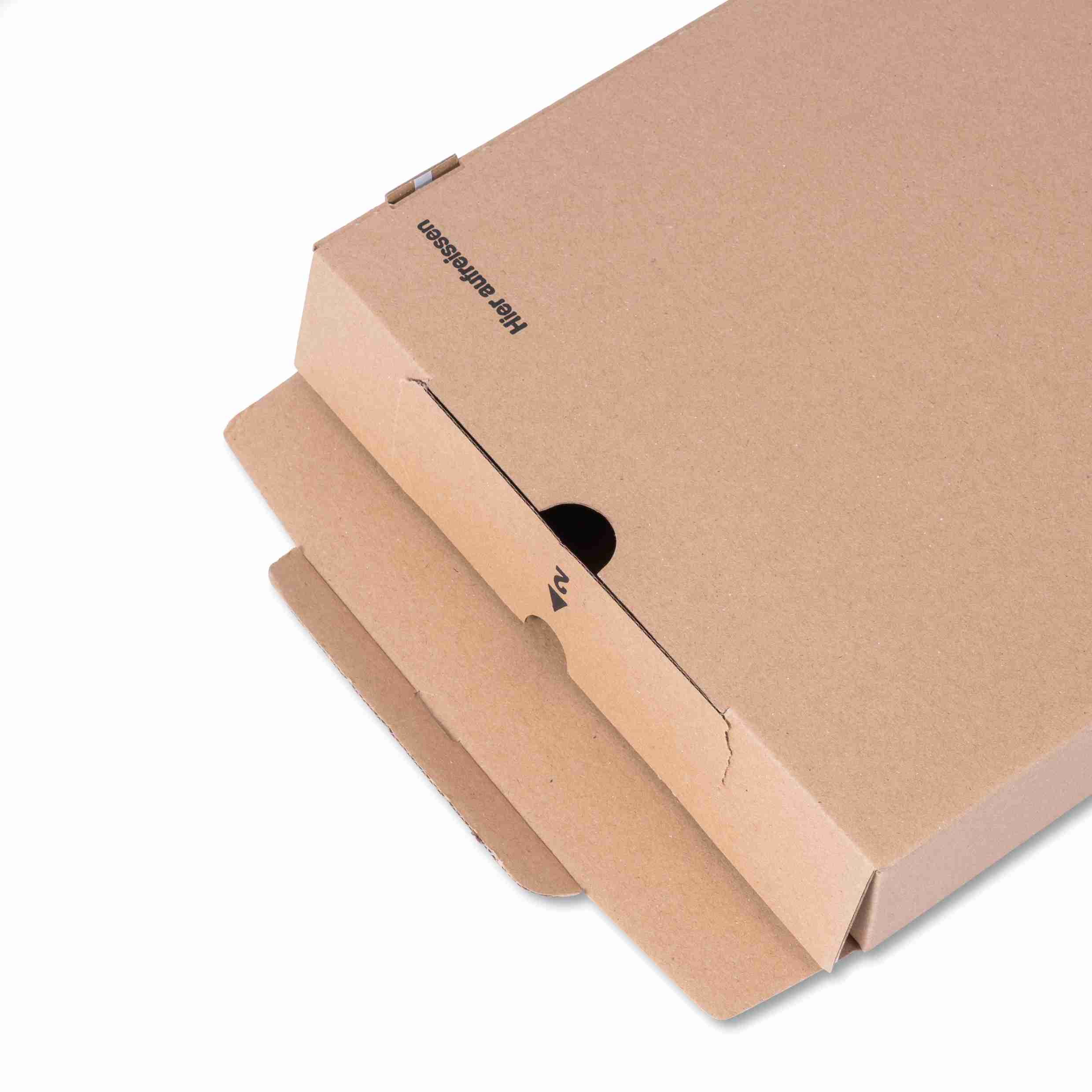 Model Versandverpackung – 240 × 171 × 46 mm, braun, Aufreissband, selbstklebend – 1 Stk., ab 2'000 Stk.