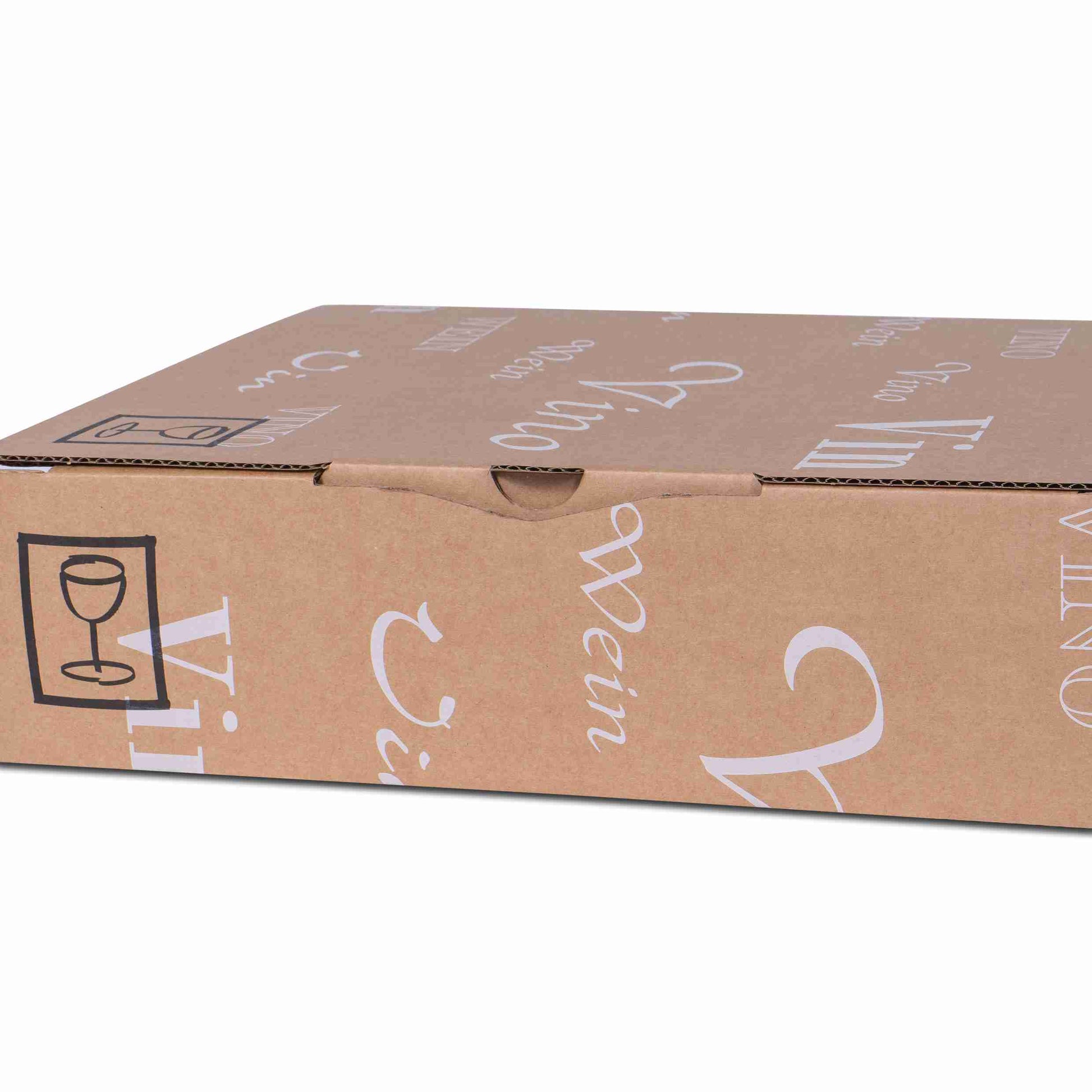 Model Weinversandkarton – für 3 × 0,5–0,75 l, max. 330 mm & Ø90 mm – 99 × 297 × 323 mm, braun – 1 Palette (750 Stk.)