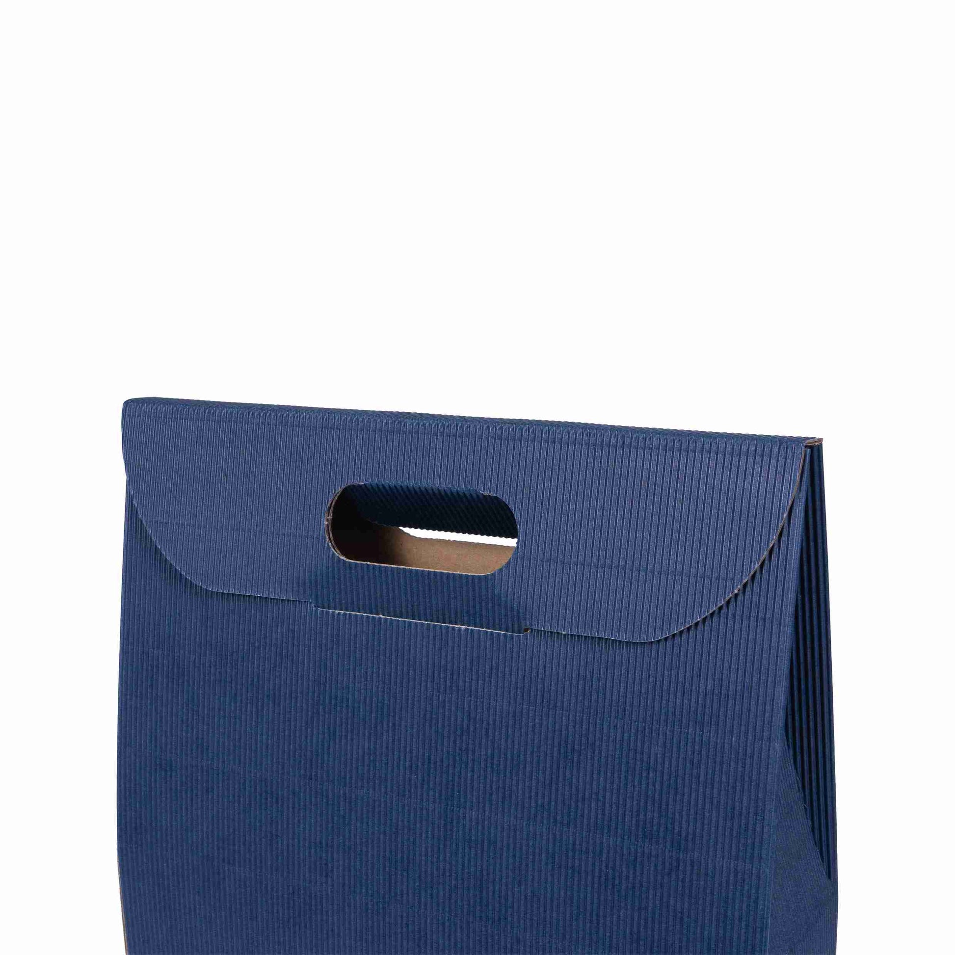 Model Weinpräsentkarton blau – Innenmass 270 × 385 × 90 mm – für 3 Flaschen – 1 Stk., ab 20 Stk.