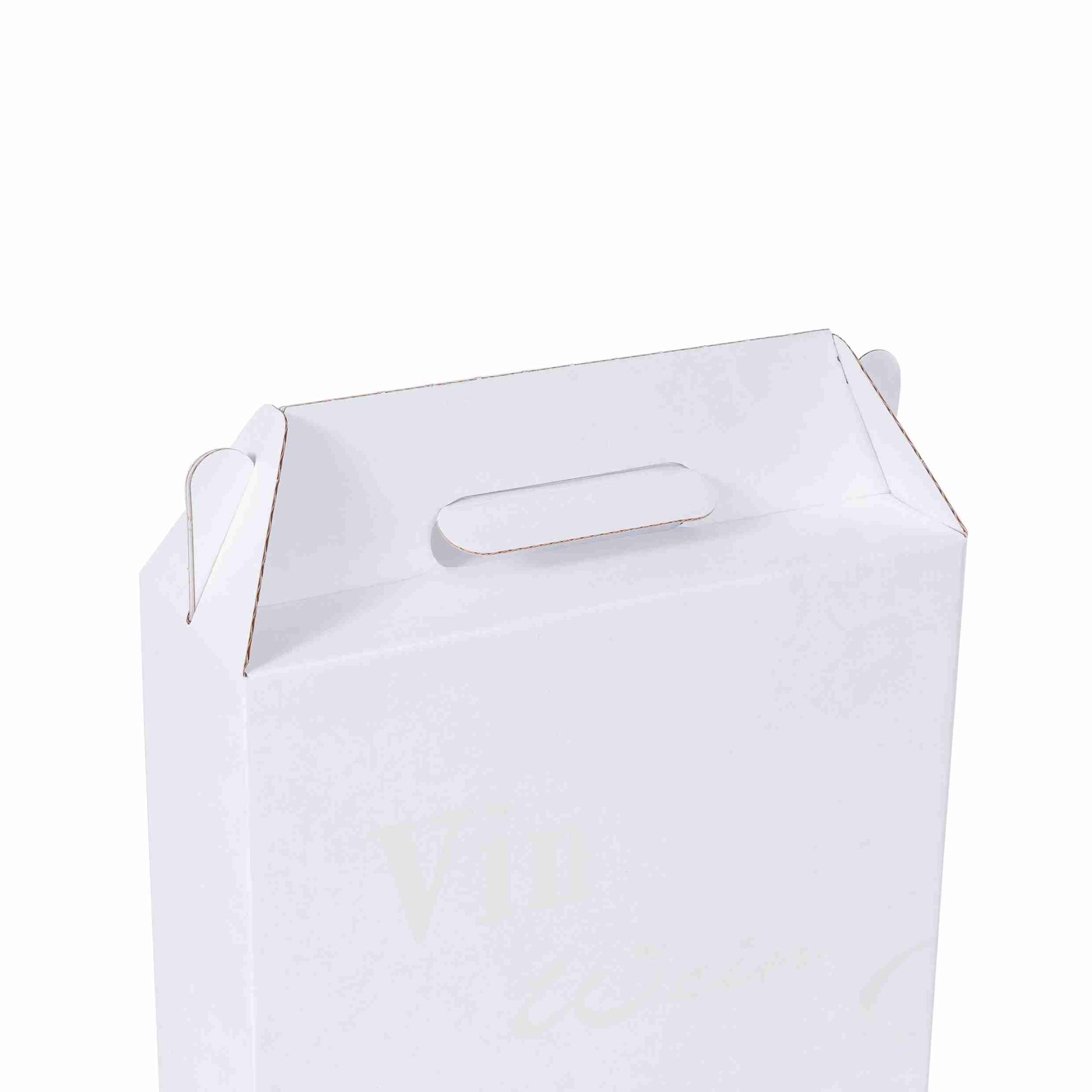 Weinpräsentkarton Wellpappe weiss – Innenmass 248 × 362 × 82 mm – Sichtfenster – für 3 Flaschen – 1 Stk., ab 20 Stk.