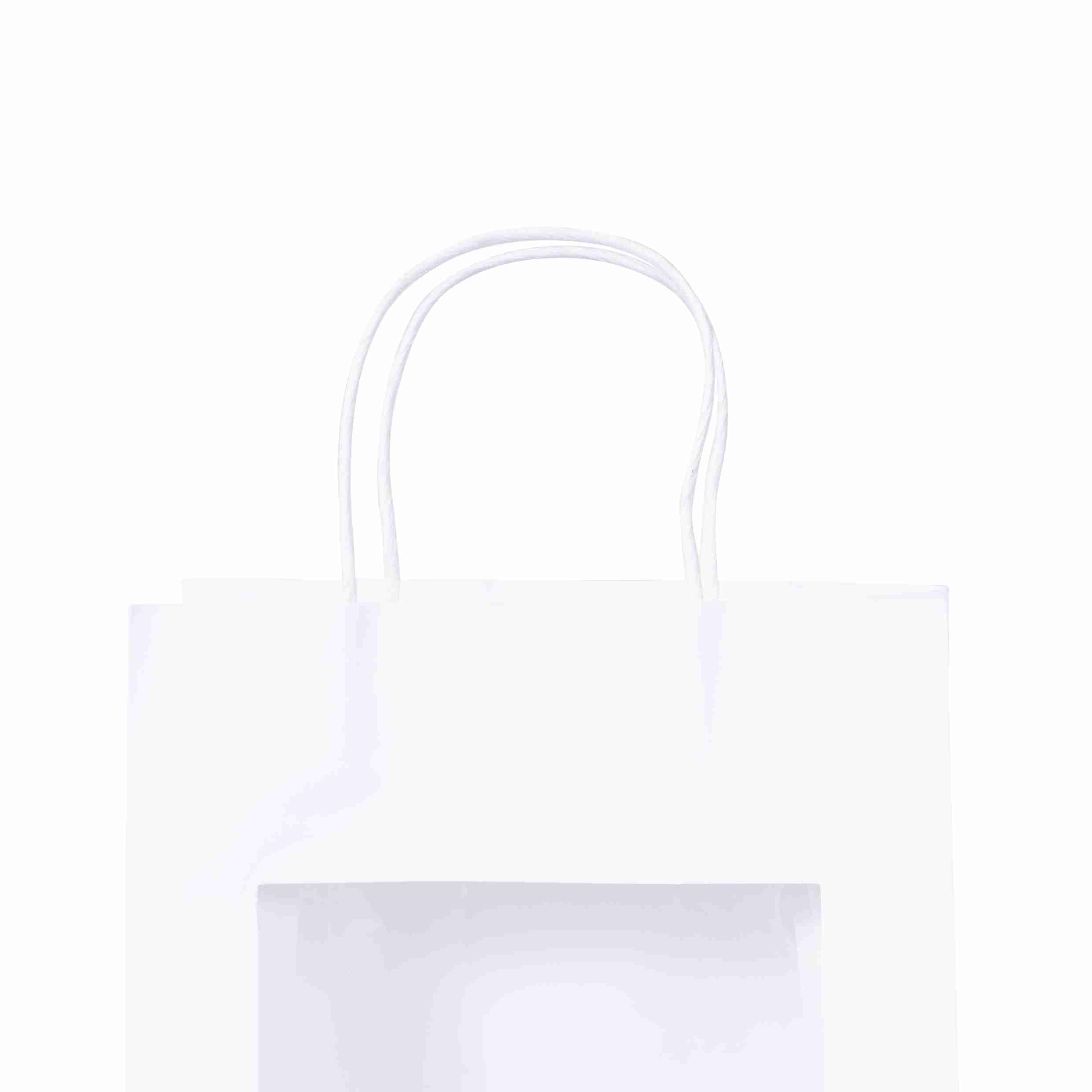 Model Geschenktasche weiss – 180 × 190 × 80 mm – Sichtfenster, Kordel – 1 Stk., ab 100 Stk.