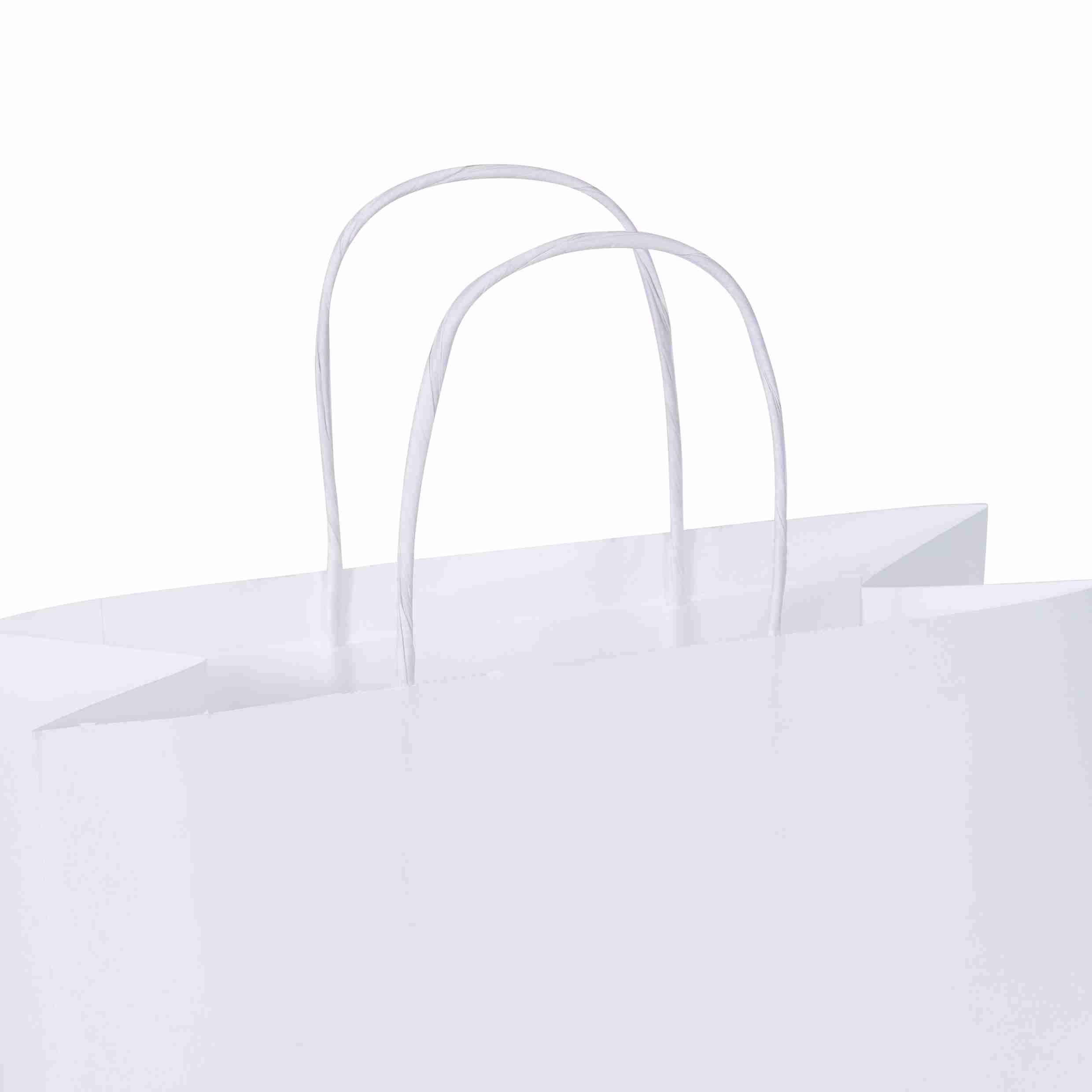 Model Geschenktasche Kraftpapier weiss – 240 × 110 × 310 mm – 1 Stk., ab 20 Stk.