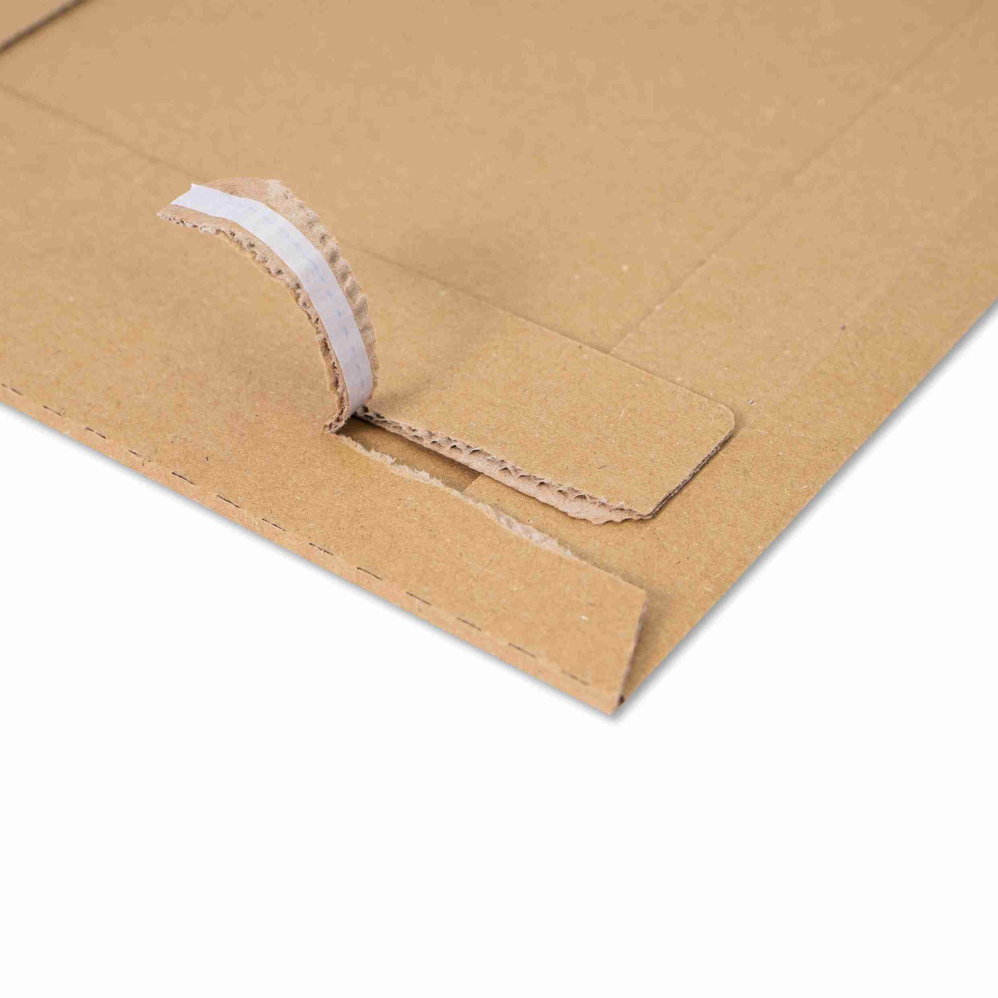 Model Karton-Versandtasche – 400 × 290 × 50 mm, selbstklebend, Karton, braun – 1 Stk., ab 100 Stk.