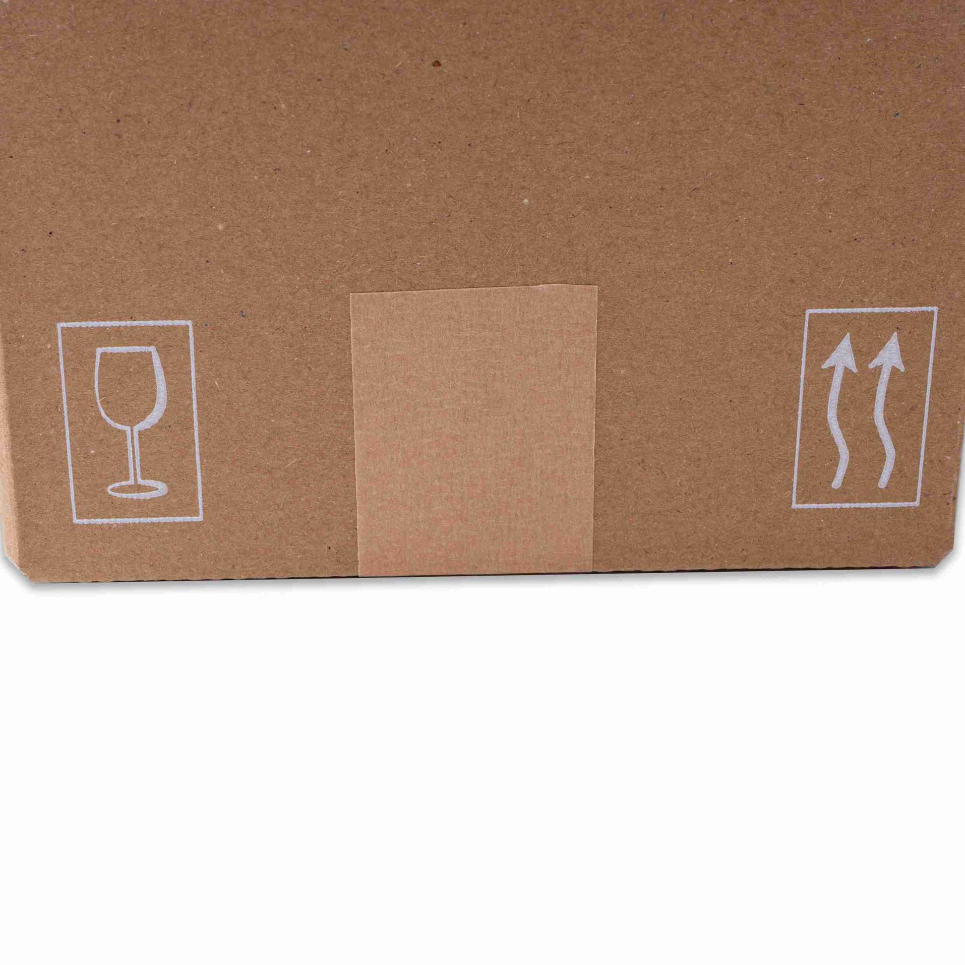 Model Weinversandkarton – für 6 × 0,75 l, max. 330 mm & Ø76 mm – 235 × 156 × 332 mm, braun, selbstklebend – 1 Stk., ab 500 Stk.