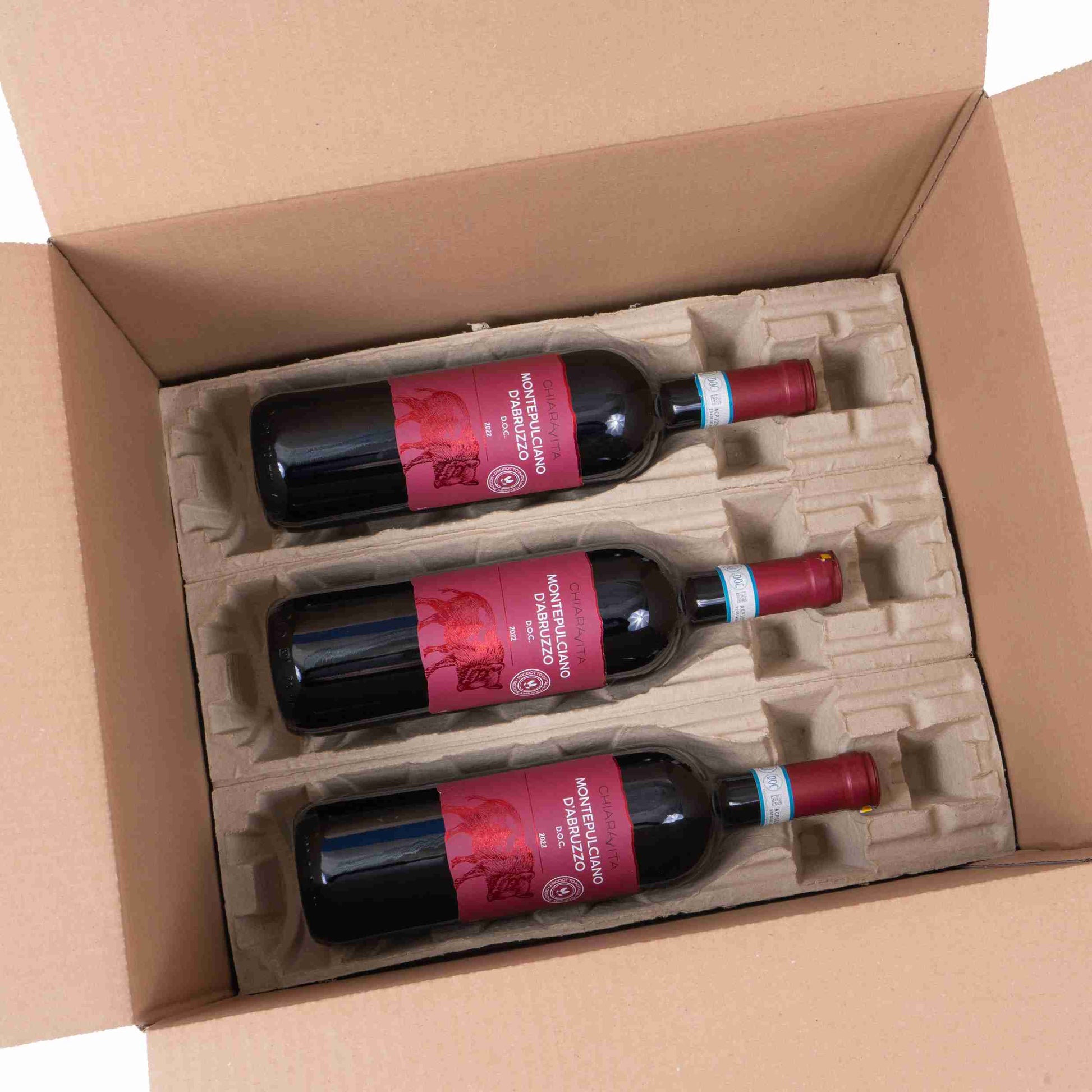 Model Weinversandkarton – für 12 × 0,75 l, max. 340 mm & Ø90 mm – 405 × 325 × 490 mm, weiss, Wellkarton – 1 Palette (100 Stk.)