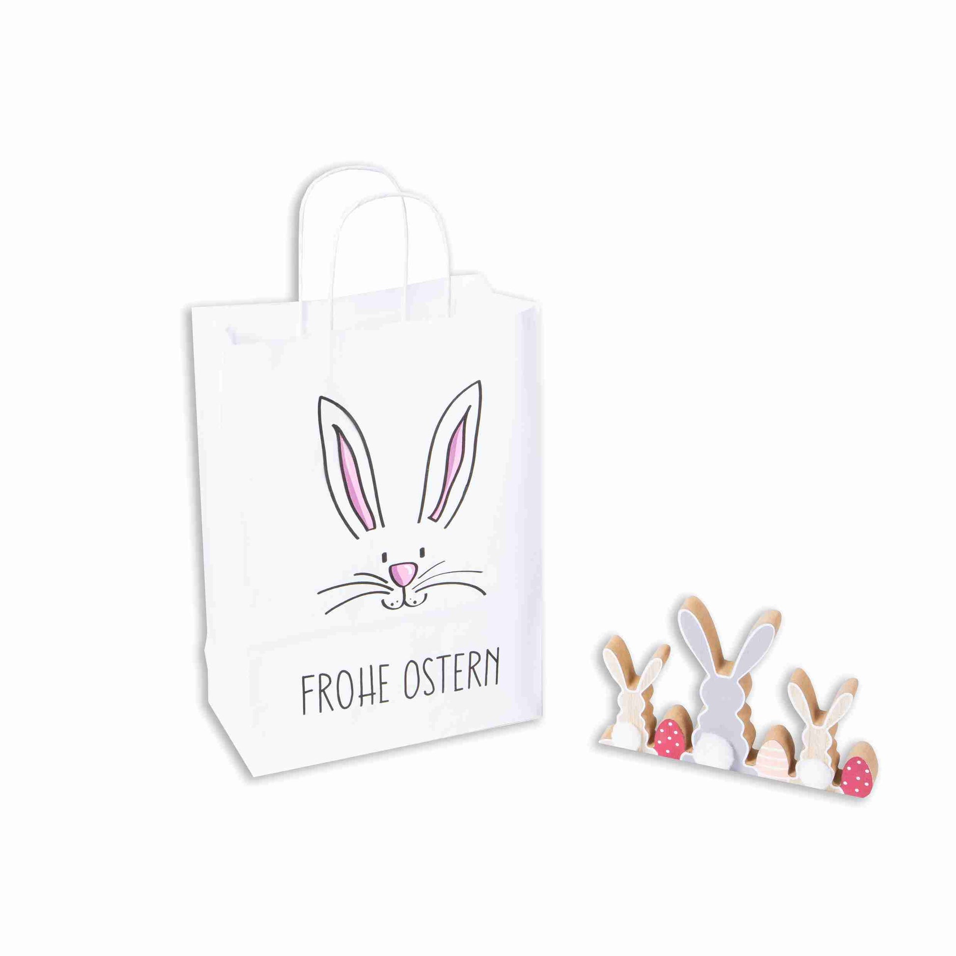 Model Geschenktasche Osterhasen-Motiv – 220 × 310 × 100 mm – 1 Stk., ab 20 Stk.