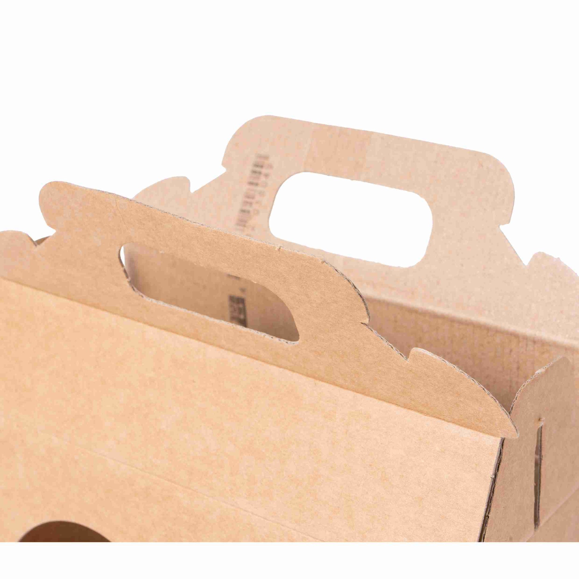 Model Weinpräsentkarton Wellpappe braun – Innenmass 170 × 120 × 80 mm – für 2 Flaschen – 1 Stk., ab 100 Stk.