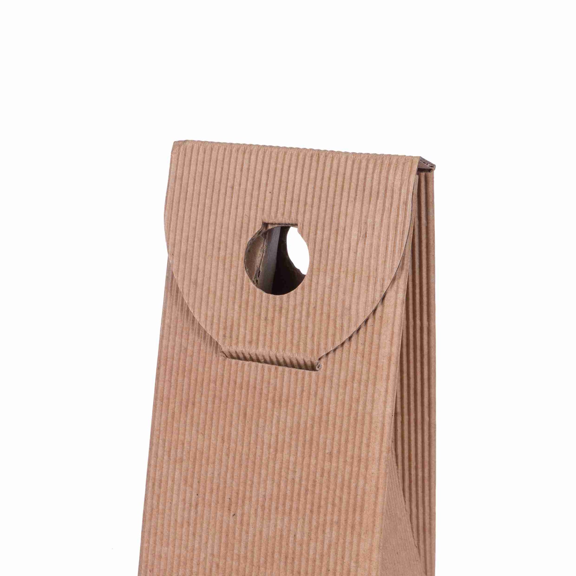 Model Weinpräsentkarton Onda Avana braun – 90 × 385 × 90 mm – für 1 Flasche – 1 Stk., ab 200 Stk.