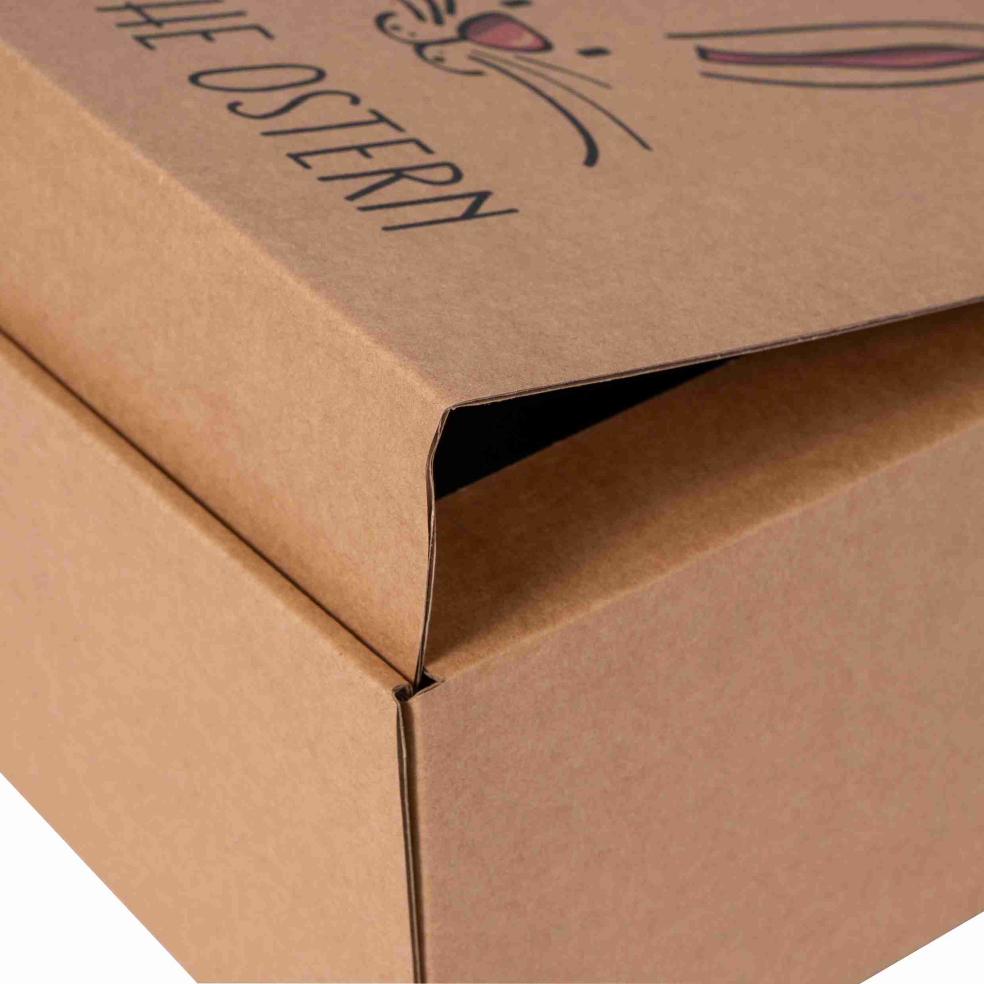 Model Geschenkbox Osterhasen-Motiv, Wellpappe – 200 × 100 × 200 mm – 1 Stk., ab 25 Stk.