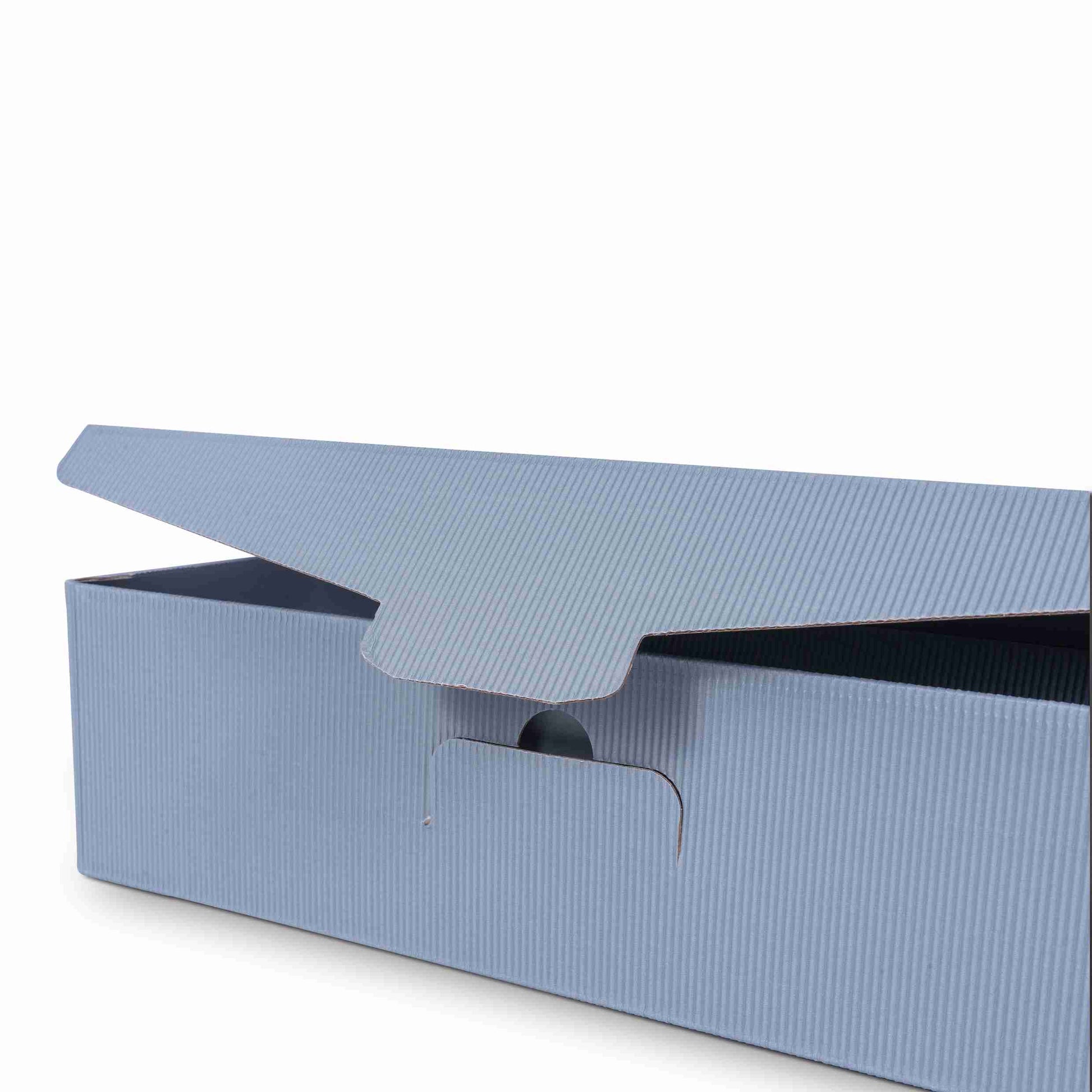 Model Geschenkbox Wellpappe, silbergrau – 95 × 380 × 90 mm – für 1 Flasche – 1 Palette (1'250 Stk.)