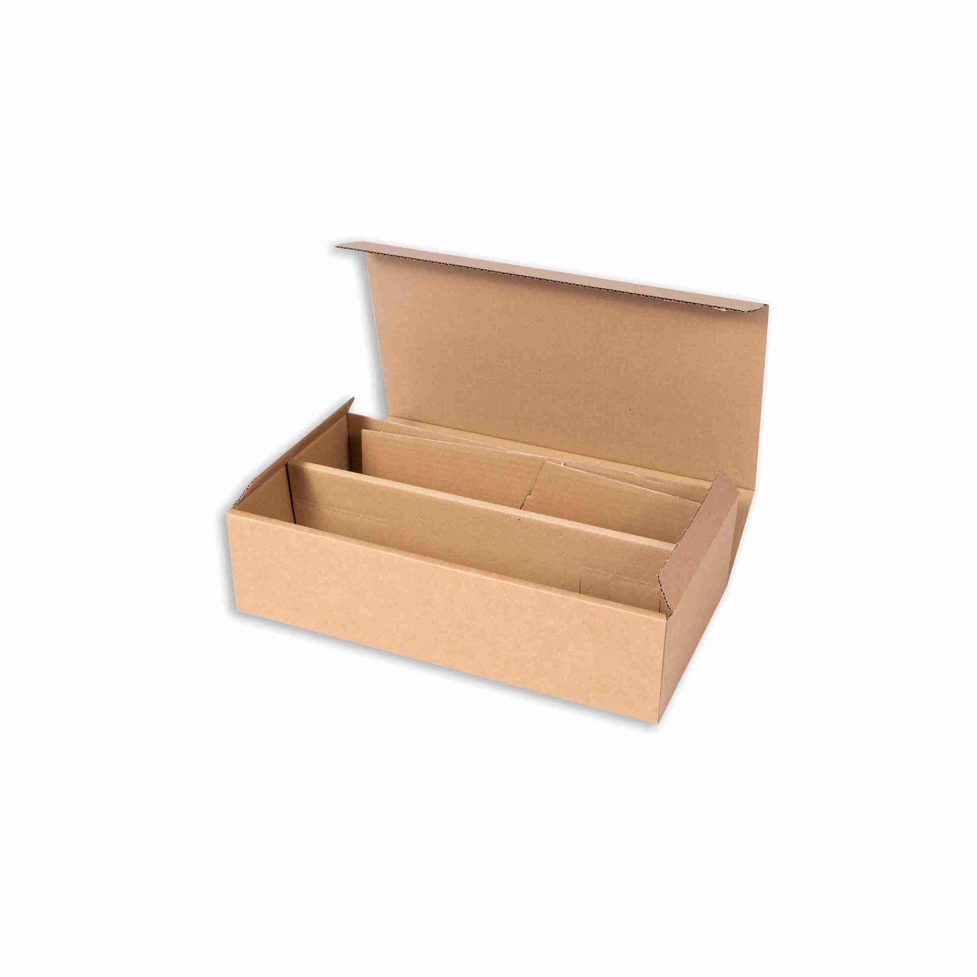 Model Weinpräsentkarton Osterhasen-Motiv braun – Innenmass 180 × 360 × 90 mm – für 2 Flaschen – 1 Stk., ab 25 Stk.