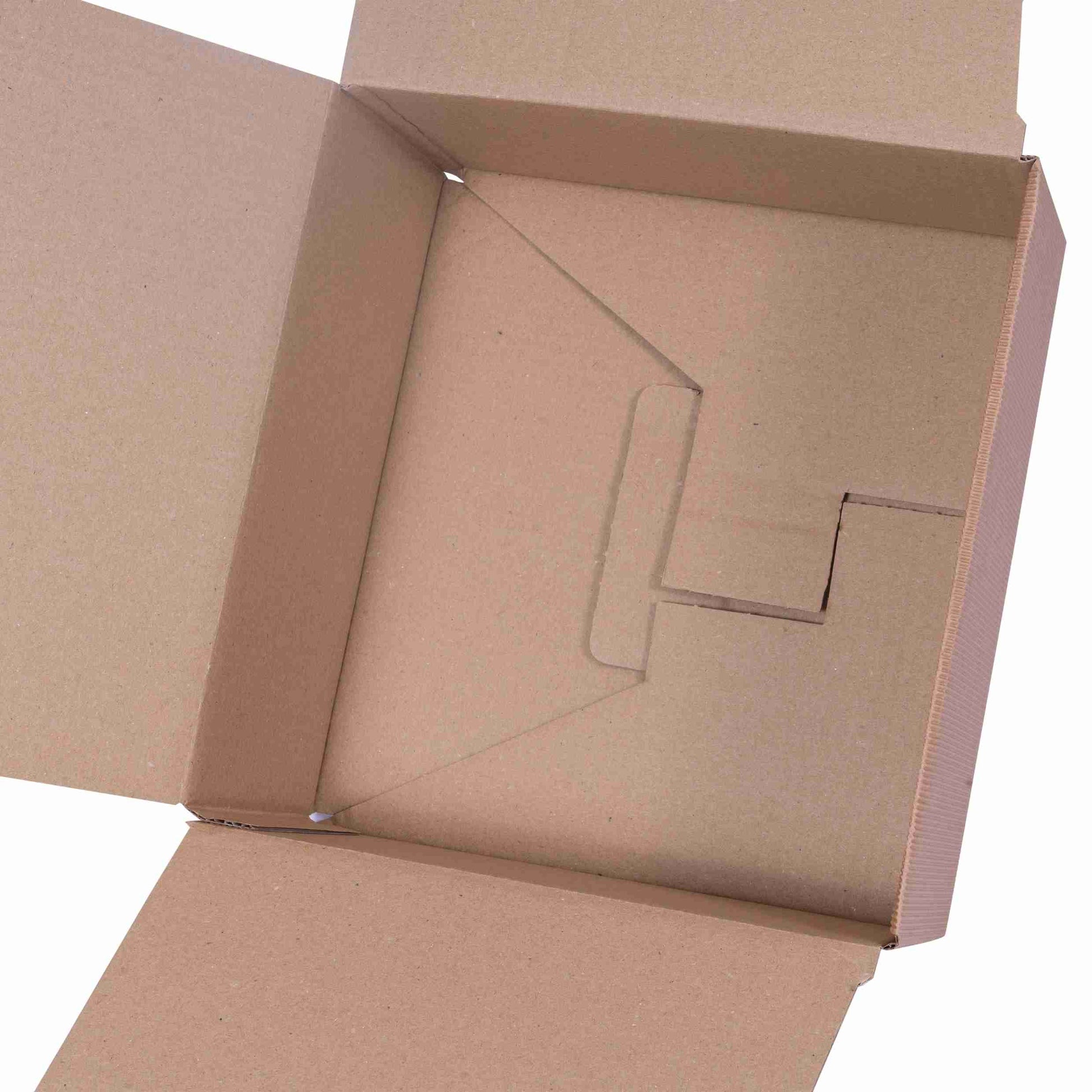 Model Geschenkbox offene Welle braun – 285 × 270 × 110 mm – 1 Stk., ab 20 Stk.