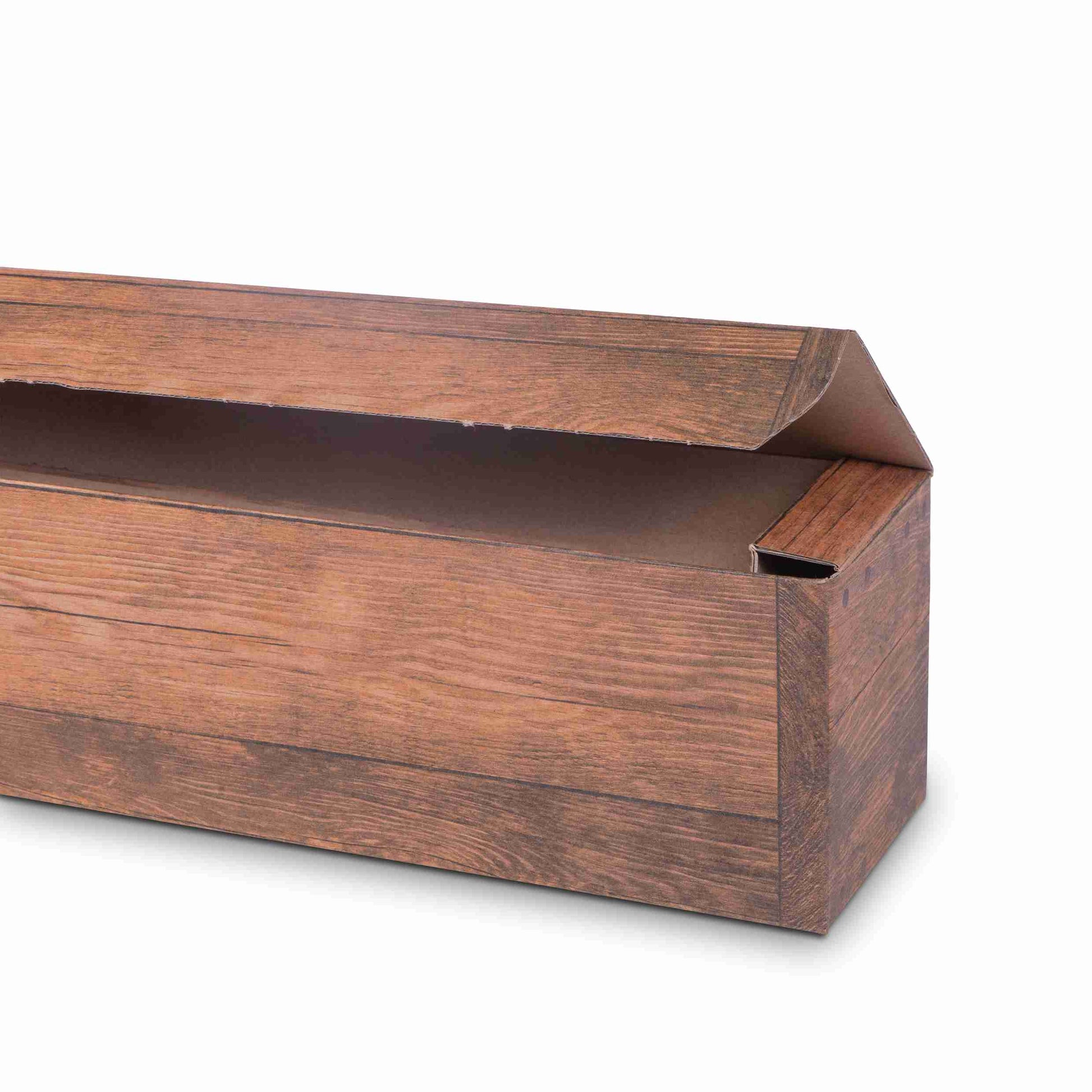 Weinpräsentkarton Holzoptik, Wellpappe – Innenmass 95 × 385 × 90 mm – für 1 Flasche – 1 Palette (1'000 Stk.)