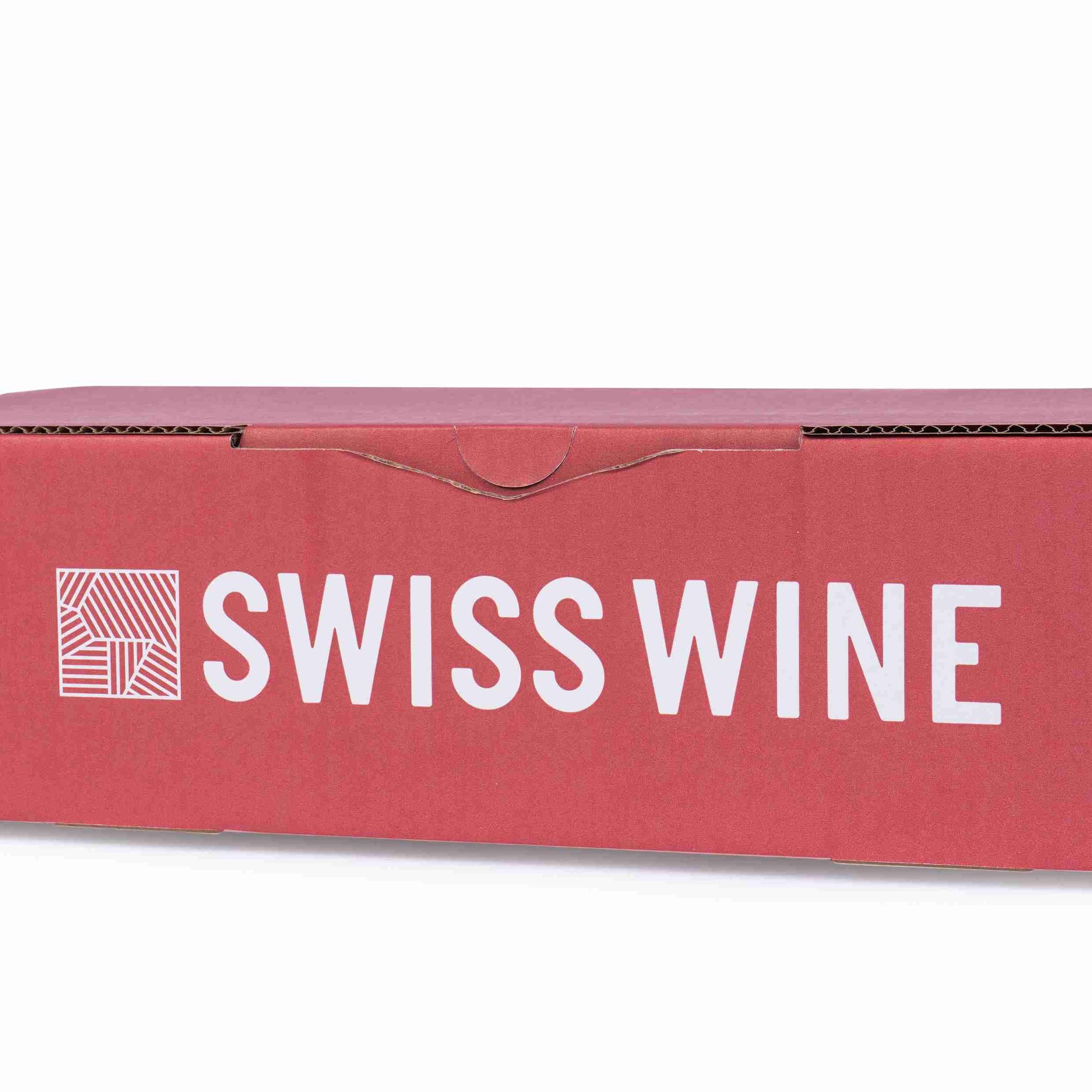 Swisswine Weinversandkarton – für 3 × 0,75 l, max. 310 mm & Ø90 mm – 352 × 200 × 100 mm, rot, Wellkarton – 1 Palette (400 Stk.)