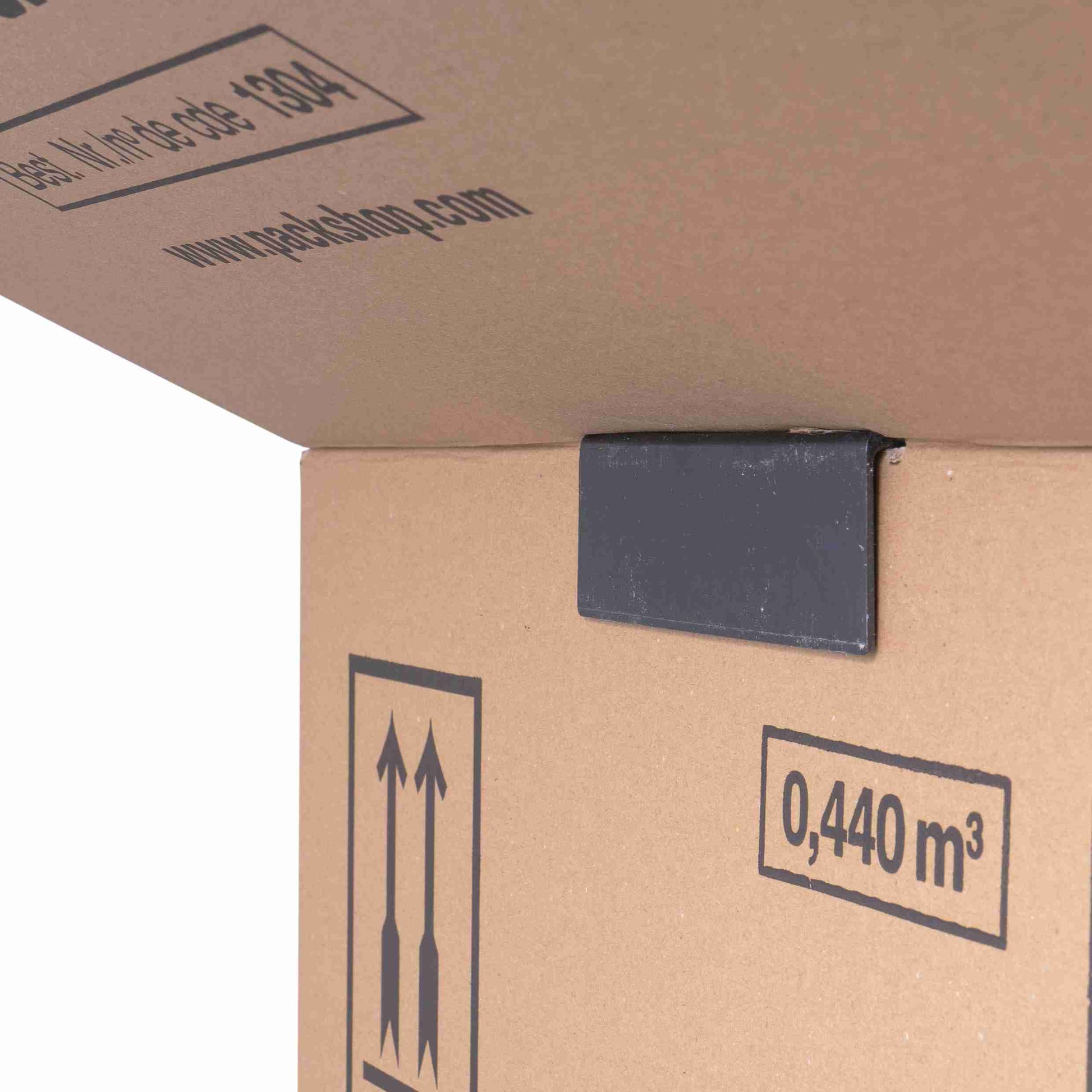 Model Fix-Aufrichtekarton – 600 × 520 × 950 mm, braun, Wellkarton, Grifflöcher, selbstklebend – 1 Stk., ab 20 Stk.