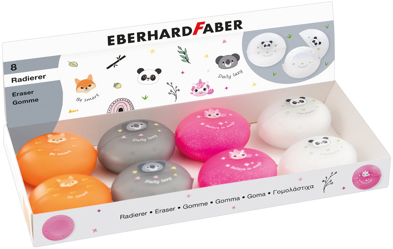 Eberhard Faber Motiv-Radiergummi Animal 585419 – für alle gängigen Stiftformen, schmierfrei, 45 × 45 × 20 mm