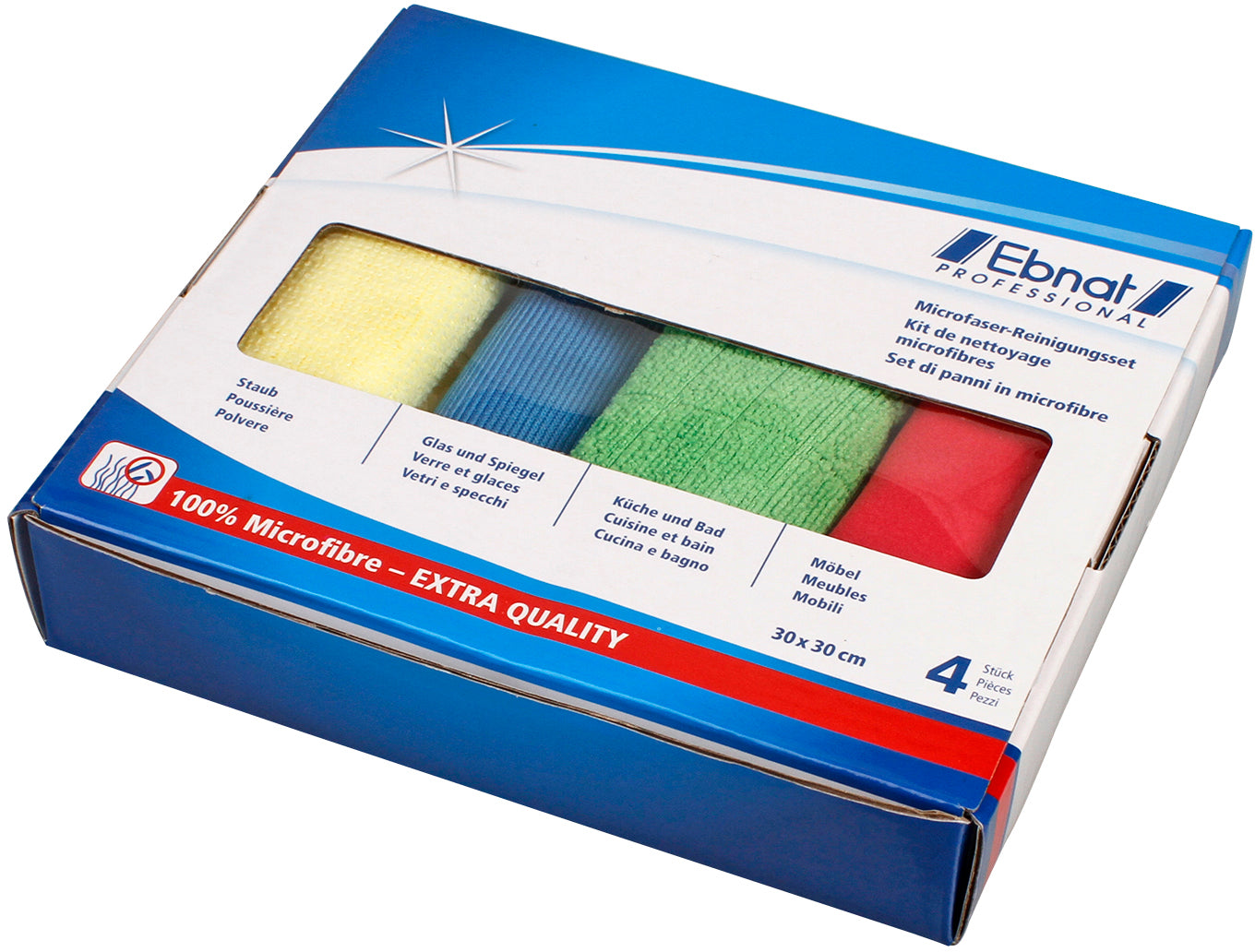 Ebnat Mikrofasertuch – assortiert – 16 × 18 cm – 4er-Set