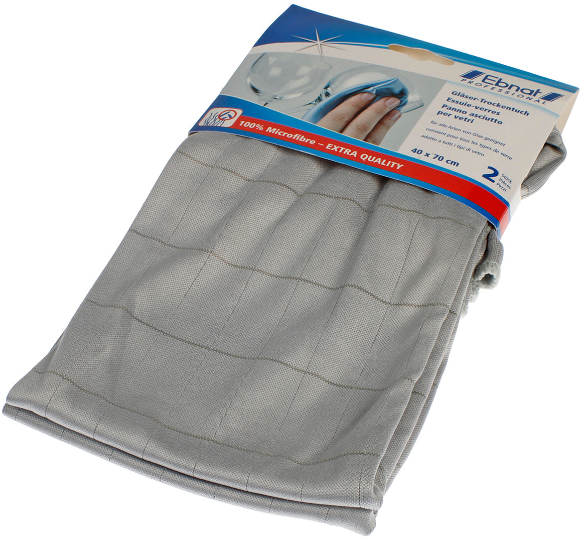Ebnat Mikrofasertuch – Hellgrau – 14,5 × 29,5 cm – 2er-Set