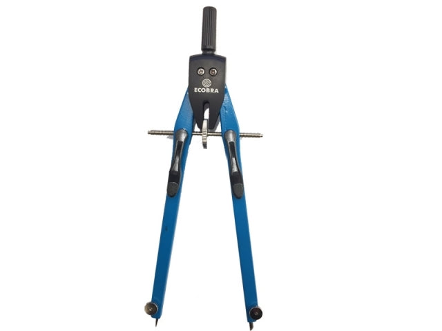 ECO BRA Duo-Tec Schnellverstellzirkel – Länge 200 mm, max. Kreis-Ø 35 cm, im Etui, Blau