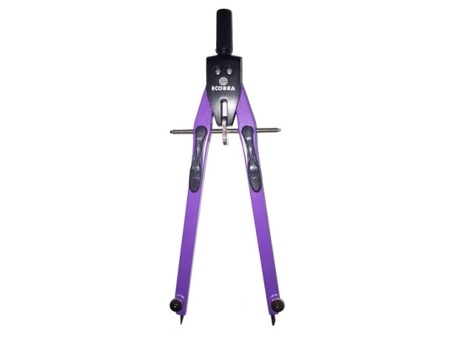 ECO BRA Duo-Tec Schnellverstellzirkel – Länge 200 mm, max. Kreis-Ø 35 cm, im Etui, lila