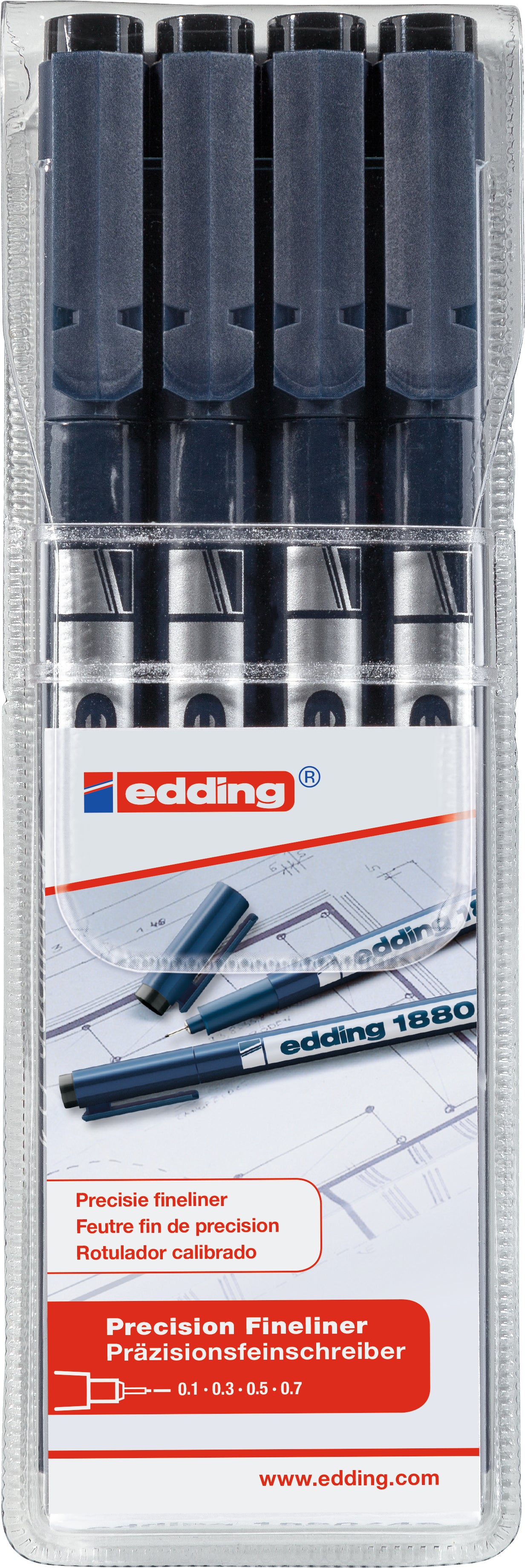 Edding 1880 Drawliner Fineliner – 0,1–0,7 mm, lichtbeständig