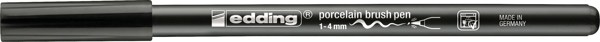 Edding 4200 Porzellanmarker – Pinselspitze, 1–4 mm, spülmaschinenfest, schwarz