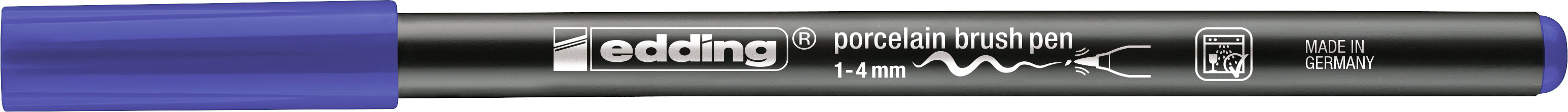 Edding 4200 Paint Marker – Pinselspitze 1–4 mm – Blau – für Porzellan, glasierte Keramik und ofenfestes Glas
