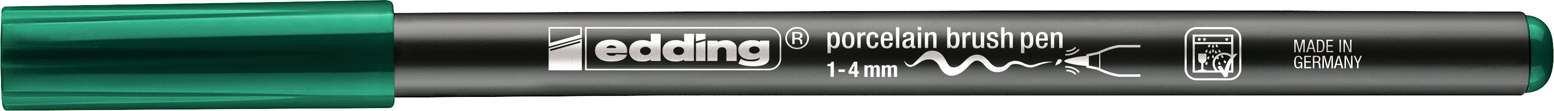 Edding 4200 Paint Marker – Pinselspitze, 1–4 mm, einbrennbar, spülmaschinenfest, grün, für Porzellan & Glas