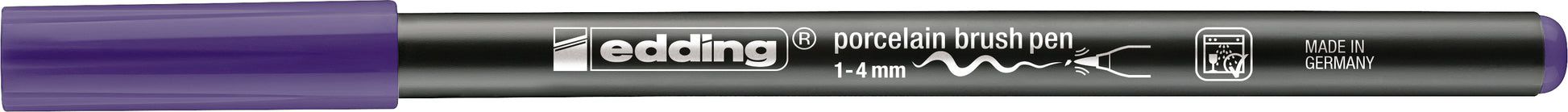 Edding 4200 Porzellanmarker – Pinselspitze, 1–4 mm, spülmaschinenfest, violett
