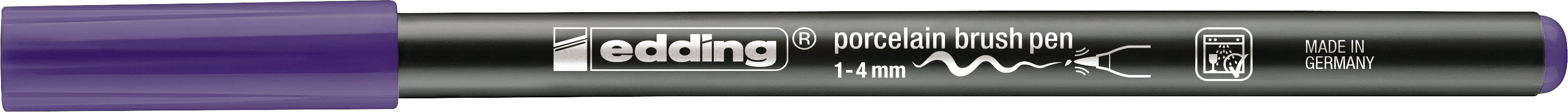 Edding 4200 Porzellanmarker – Pinselspitze, 1–4 mm, spülmaschinenfest, violett