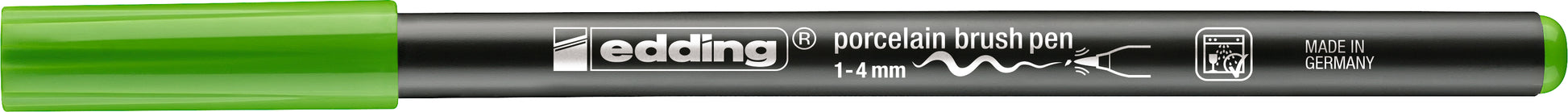 Edding 4200 Porzellan-Pinselstift – Pinselspitze, 1–4 mm, Hellgrün, Einbrennbar, Spülmaschinenfest