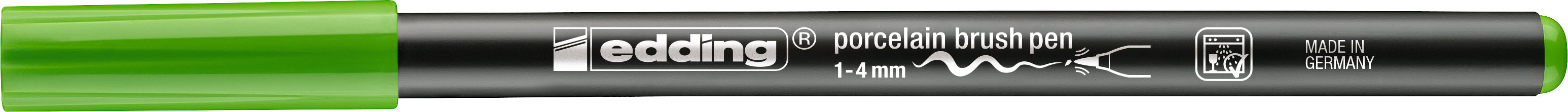 Edding 4200 Porzellan-Pinselstift – Pinselspitze, 1–4 mm, Hellgrün, Einbrennbar, Spülmaschinenfest