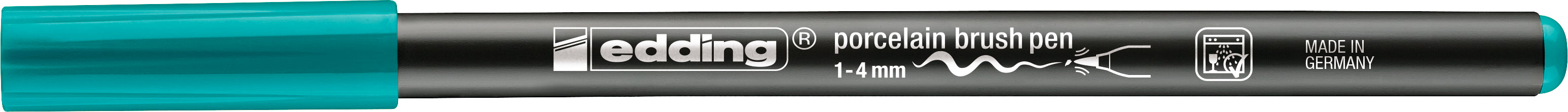 Edding 4200 Paint Marker – Pinselspitze 1–4 mm – türkis – für Porzellan, glasierte Keramik und ofenfestes Glas