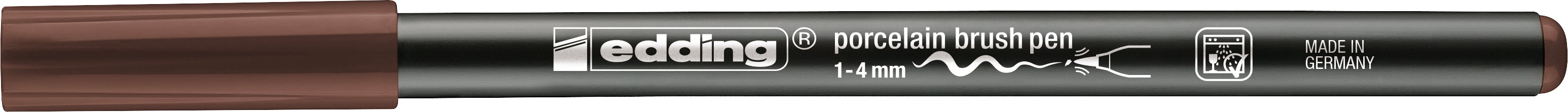 Edding 4200 Paint Marker – Pinselspitze 1–4 mm – Braun – für Porzellan, glasierte Keramik und ofenfestes Glas