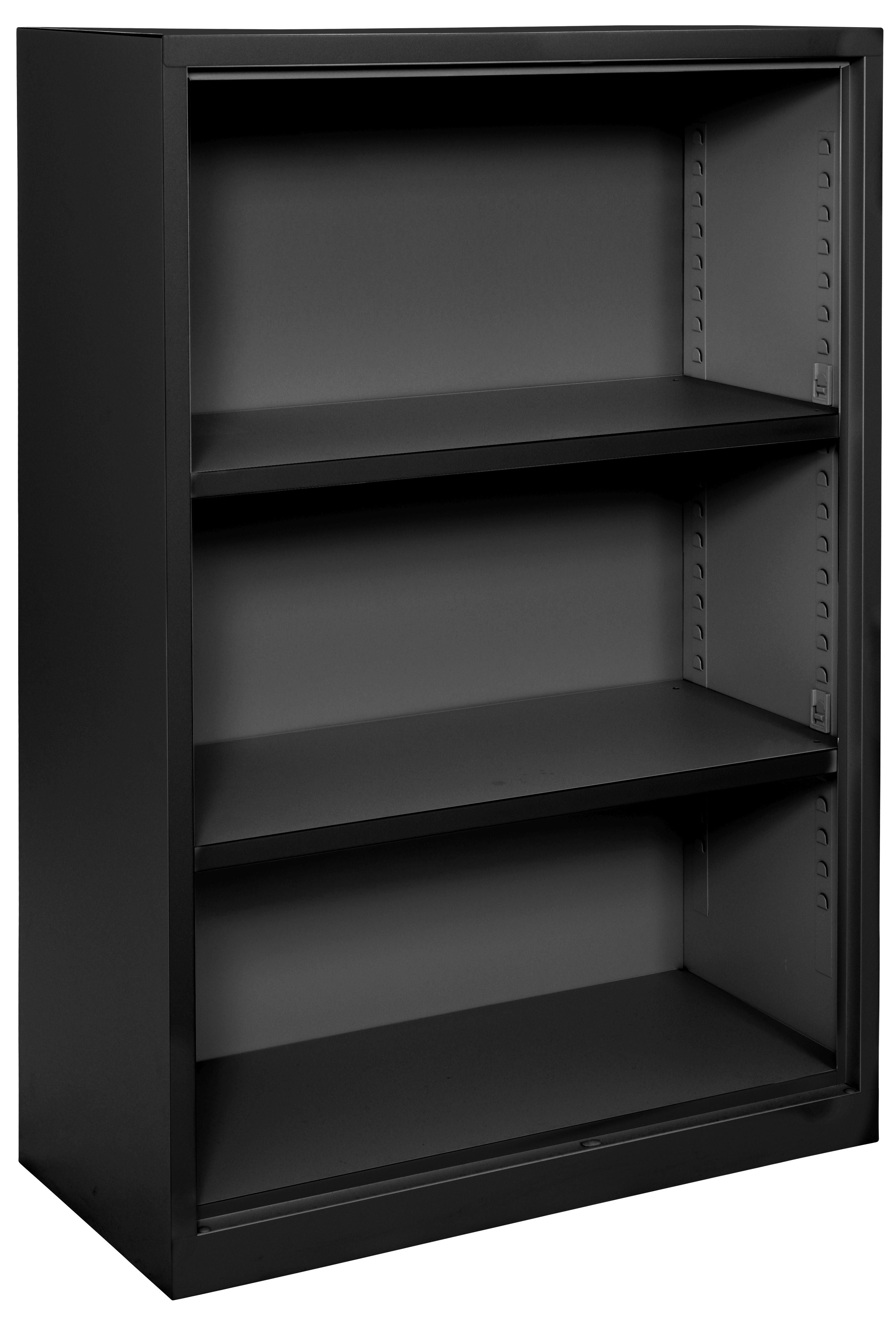 Edgy Büro-/Lagerregal freistehend, 2295/0/90 – 3 Böden – 85,0 × 120,0 × 39,0 cm – 50 kg/Boden – Schwarz