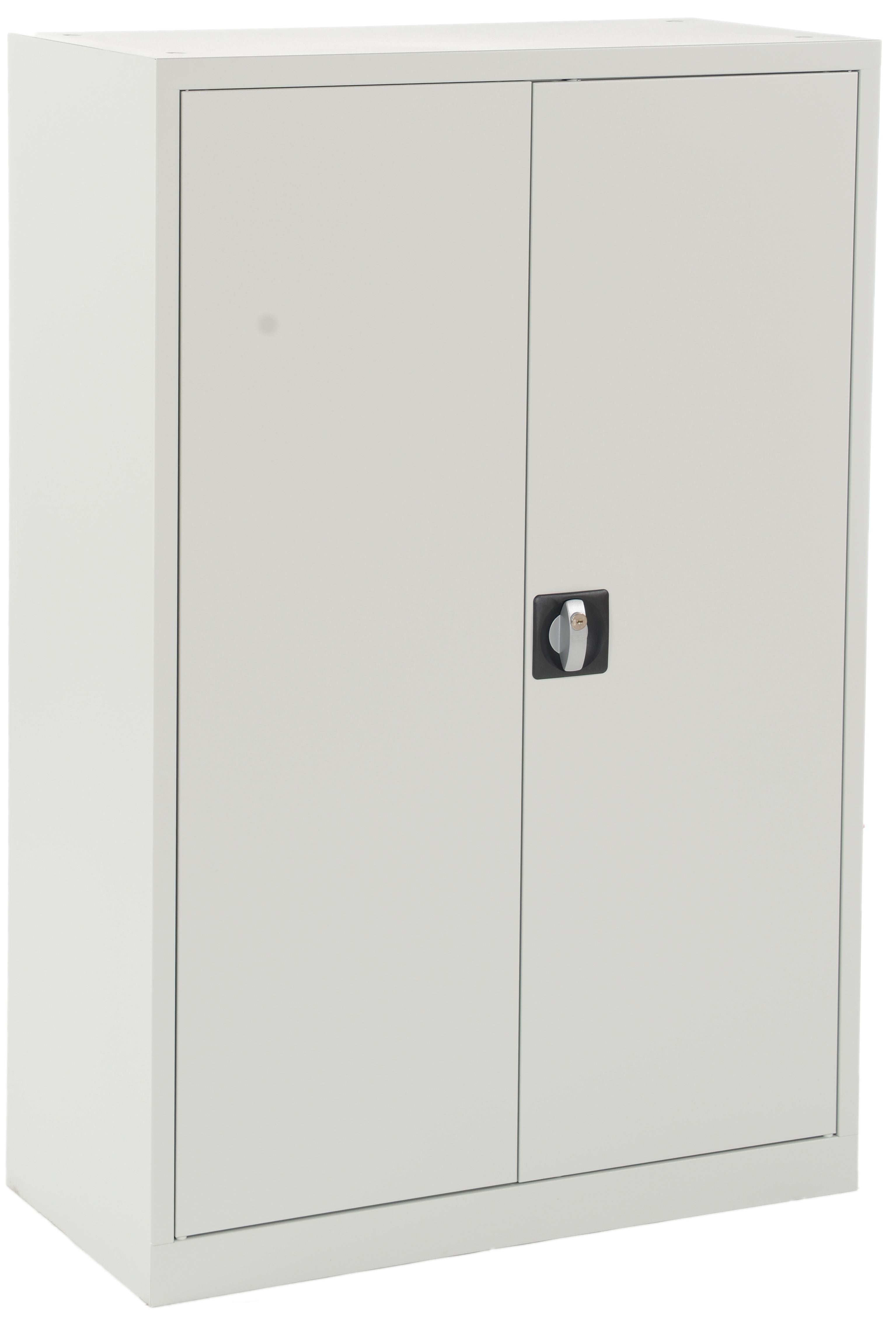 Edgy 2295 – Flügeltürenschrank, 2 Tablare, abschliessbar, 810 × 1'200 × 390 mm, lichtgrau